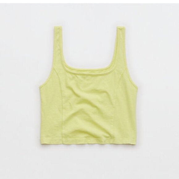 NWT Aerie Corset Cropped Tank Top Women's Vibrant Mint Size Small - Picture 1 of 4